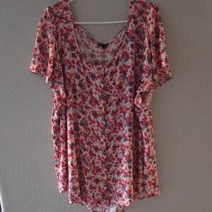 Torrid Pink Floral Blouse